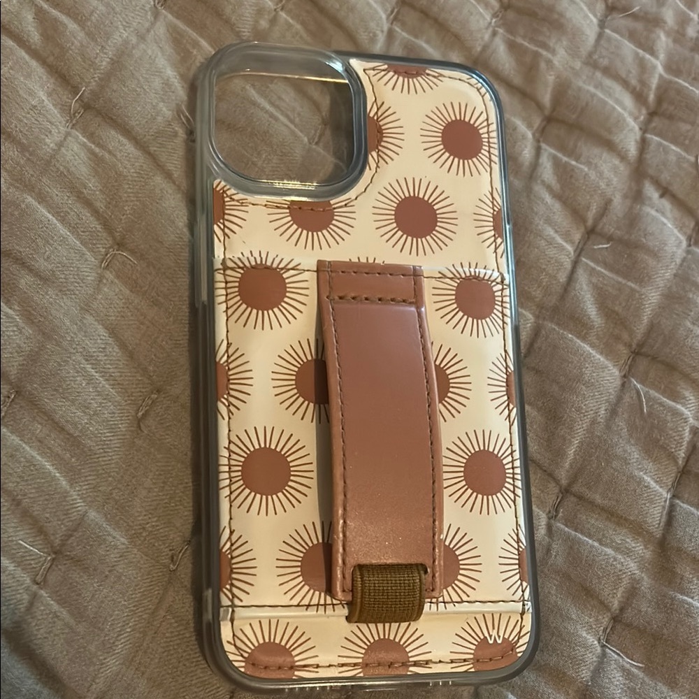 Wallis Sunburst Pattern Phone Case - Brown and Cream